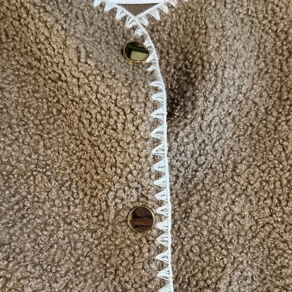 J. Crew Women's Sherpa Tan Teddy Jacket - Picture 5 of 9